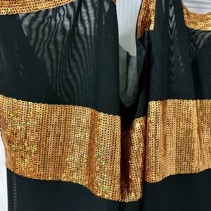 Black and Gold Sequin Dress
